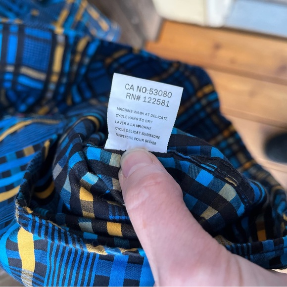 Franco Negretti Men’s Flip Cuff Button Down Plaid Shirt Sz L - Picture 8 of 13